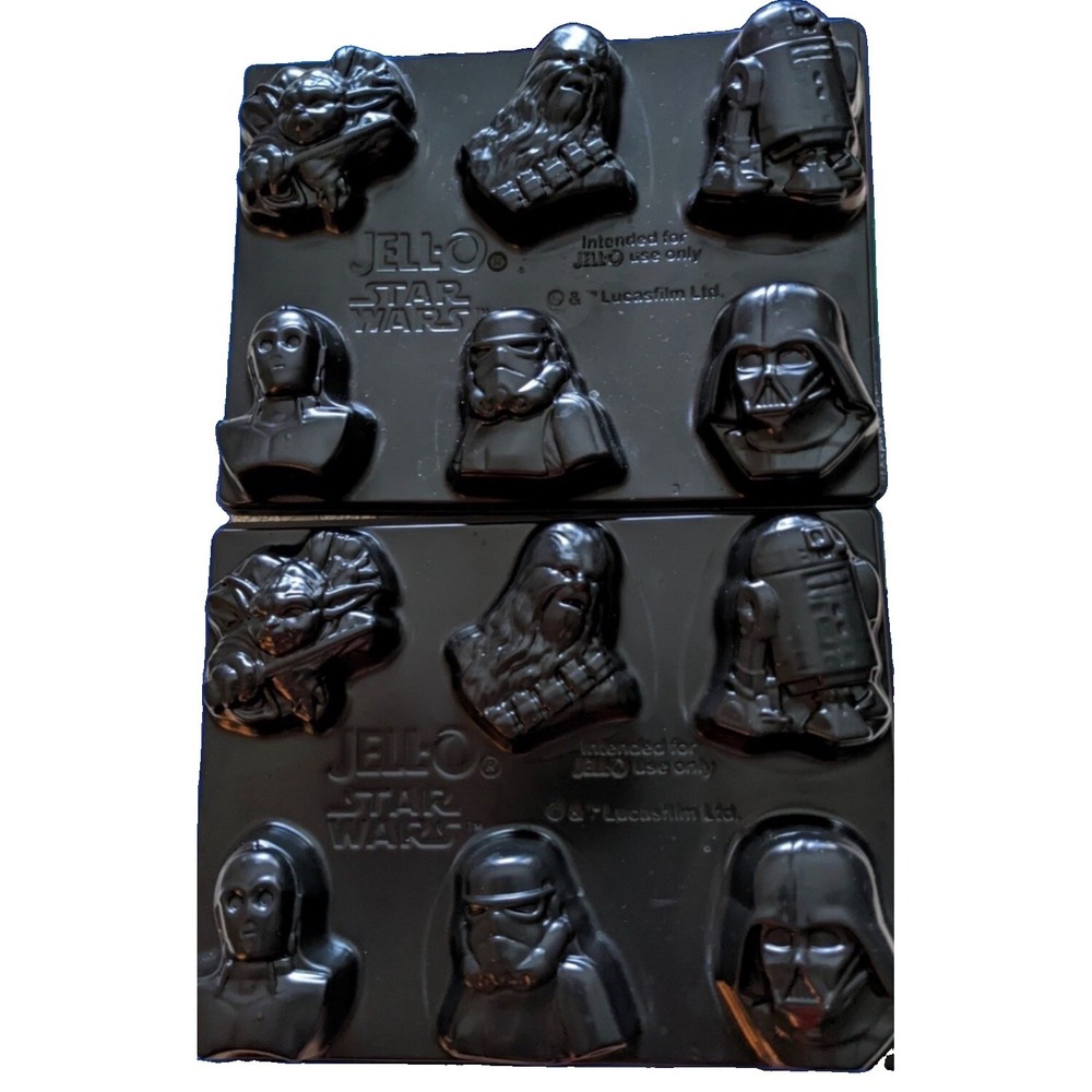 2 Star Wars Jell-O Jigglers Molds Yoda Chewbacca R2D2 C3P0 Darth Vader Jello